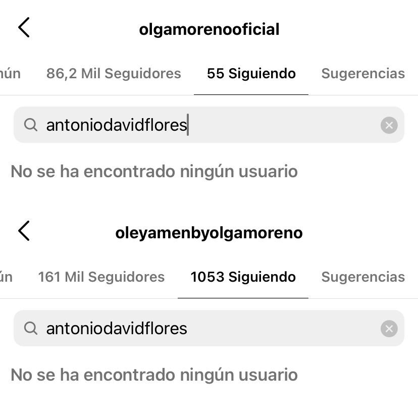 Olga Moreno ya no sigue a Antonio David desde ninguna de sus cuentas | Fotos: Instagram