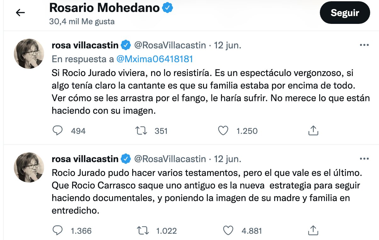 Rosario Mohedano, en contra de la nueva docuserie | Foto: Twitter