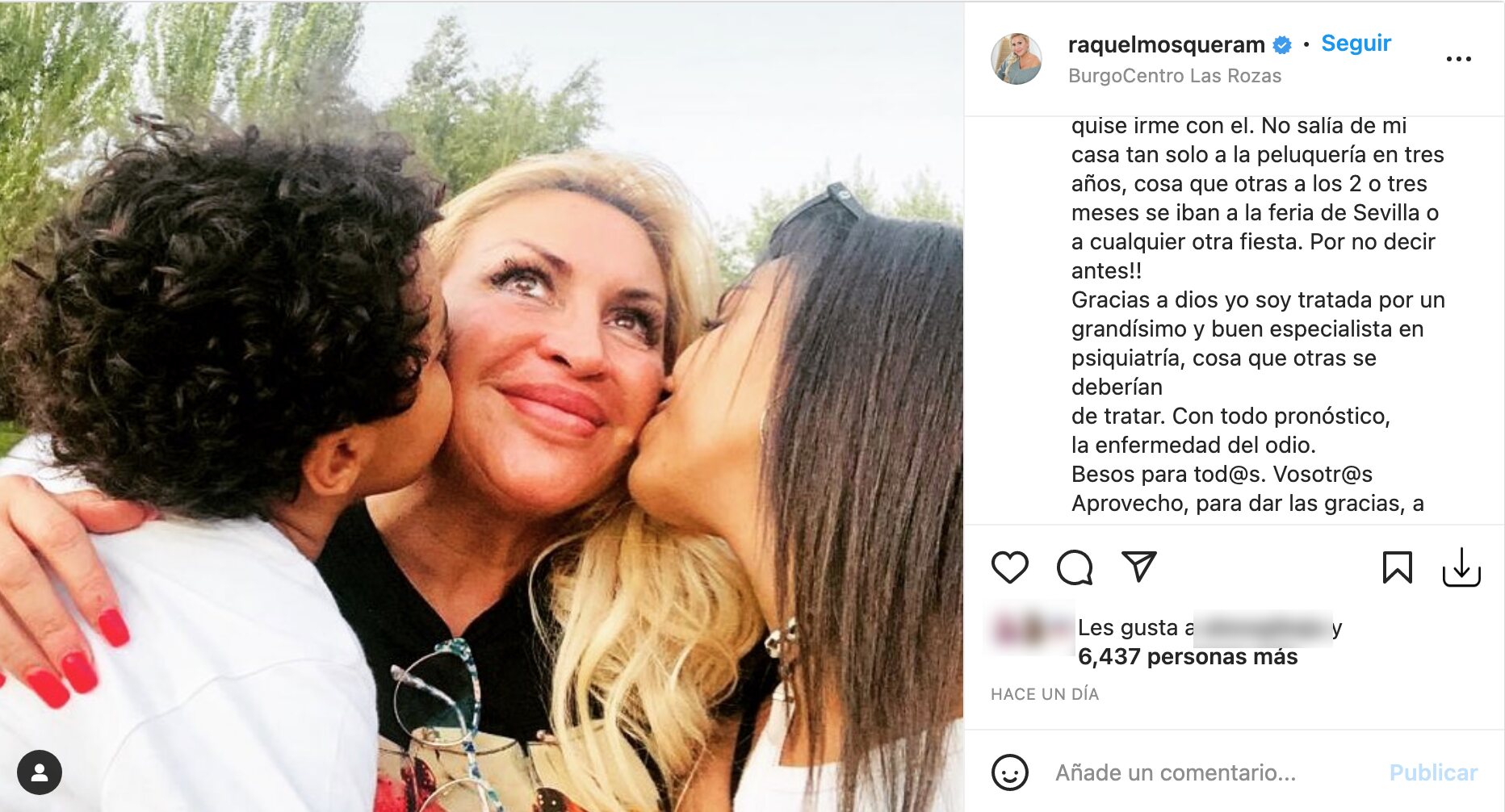 Raquel Mosquera responde a Rocío Carrasco presumiendo del amor de sus hijos | Foto: Instagram