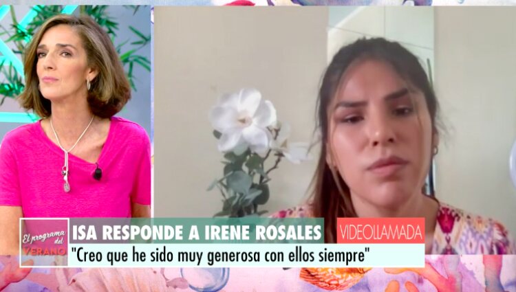 Isa Pantoja hablando de Irene Rosales
