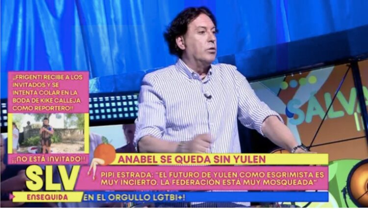 Pipi Estrada dando en 'Sálvame' la exclusiva / Foto: Telecinco