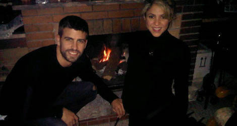 Piqué y Shakira celebrando la Navidad