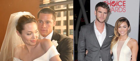 rad Pitt y Angelina Jolie / Miley Cyrus y Liam Hemsworth
