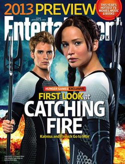 Sam Claflin y Jennifer Lawrence en Los Juegos del Hambre: En llamas