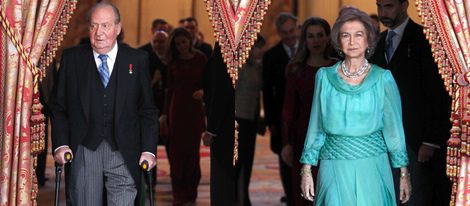 Los Reyes Don Juan Carlos y Doña Sofía en la recepción al Cuerpo Diplomático