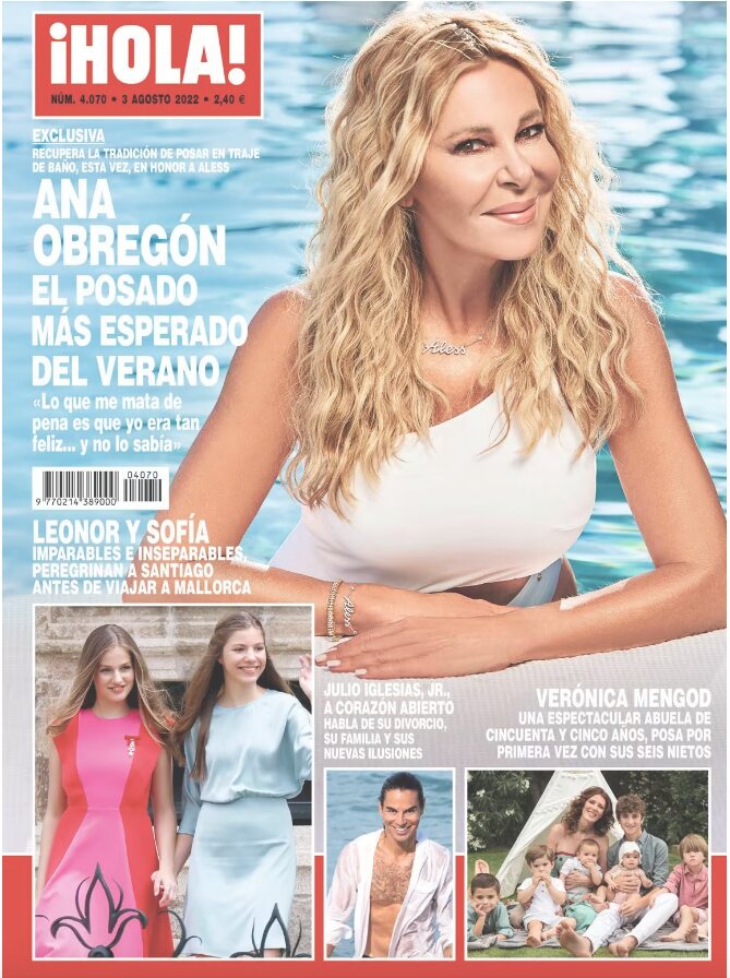 Portada de la revista ¡Hola! con el posado de Ana Obregón | Foto: ¡Hola!