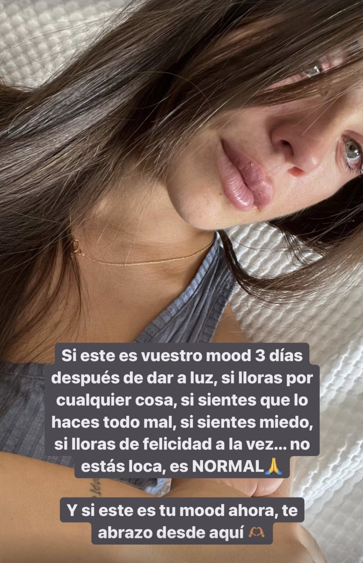 Violeta Mangriñán con lágrimas en los ojos/ Foto: Instagram
