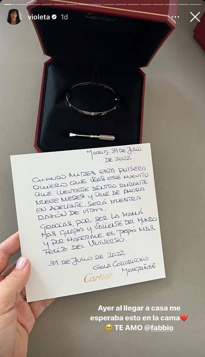 El regalazo de Fabio a Violeta/ Foto: Instagram