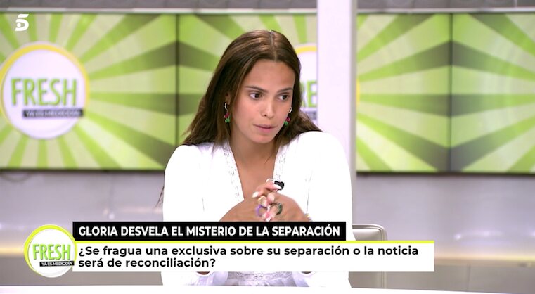 Gloria Camila hablando de la separación de su padre/ Foto: telecinco.es