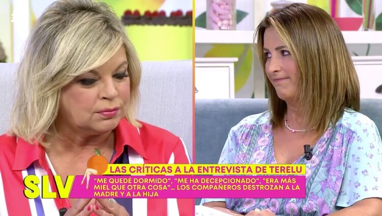 Terelu reprochándole la crítica a Laura Fa | Foto: Telecinco