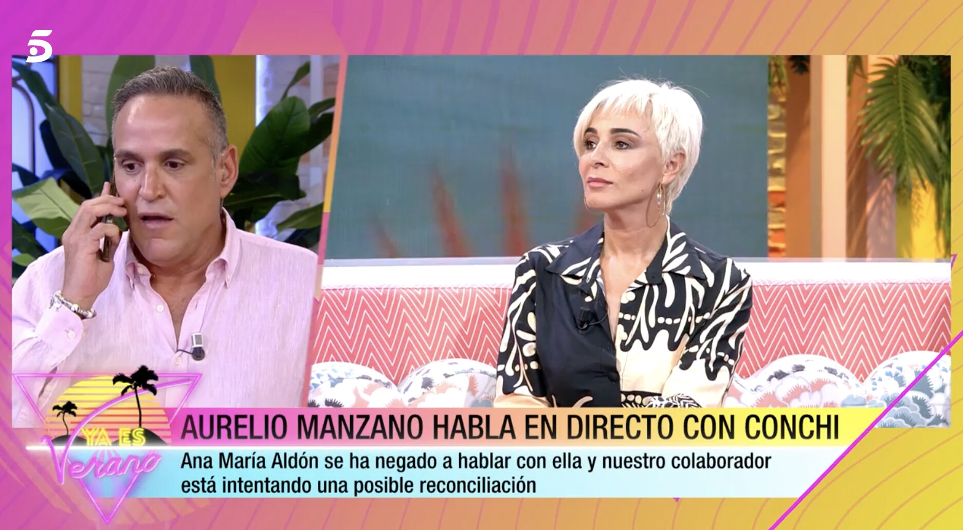 Conchi Ortega llamó a Aurelio Manzano en directo | Foto: Telecinco.es