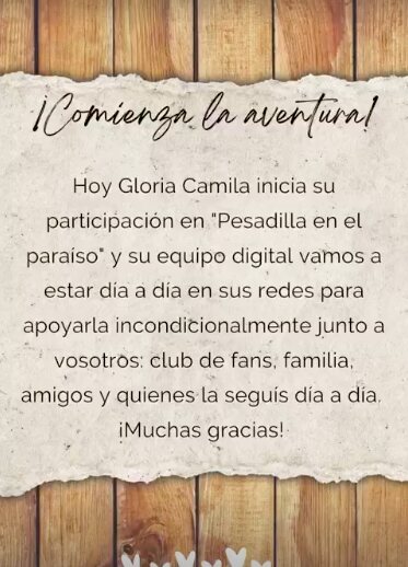 Gloria Camila anunciando que ya deja las redes | Foto: Instagram