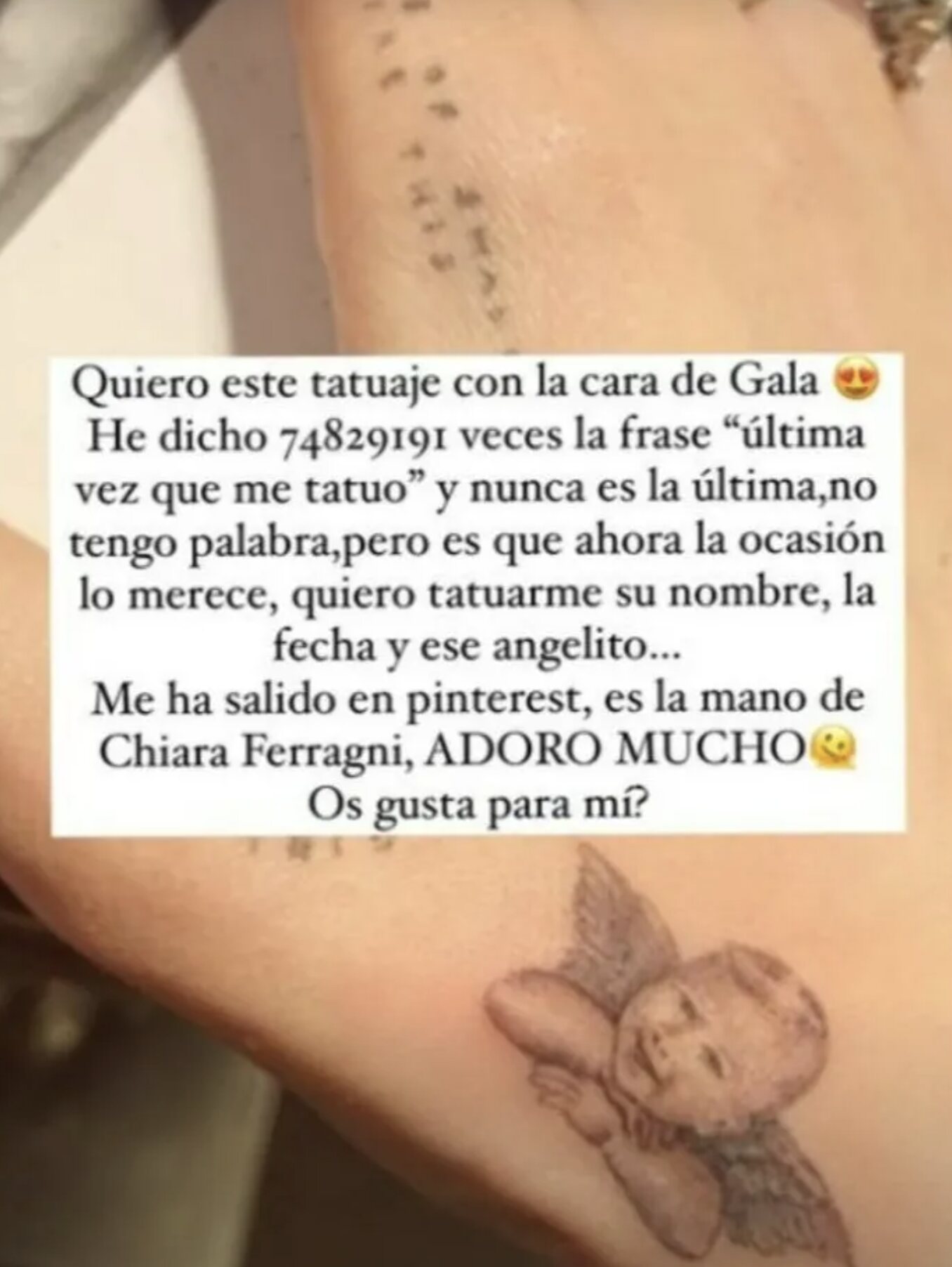 El tatuaje que le gustaría hacerse a Violeta Mangriñán/ Foto: Instagram