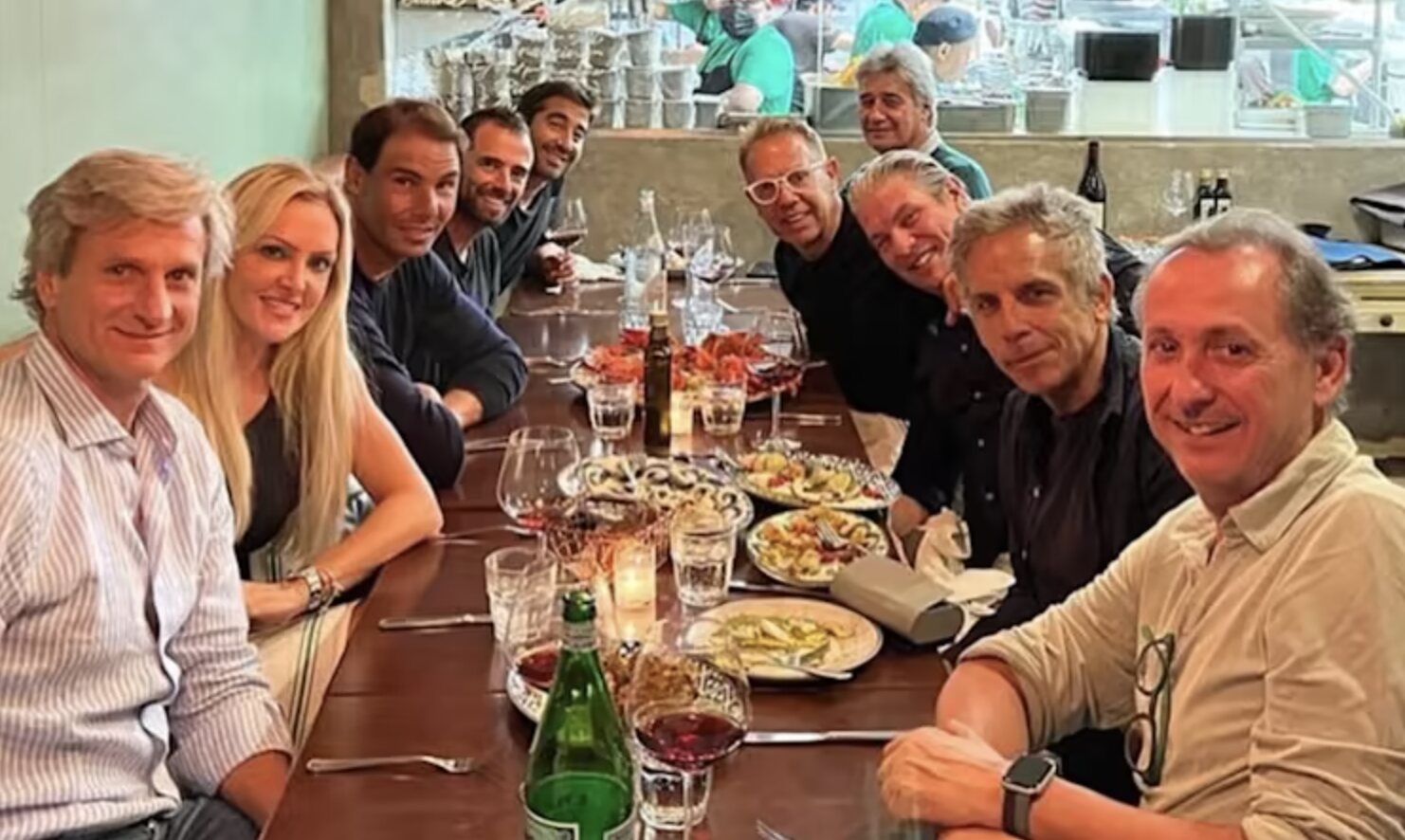 Rafa Nadal, de cena con su equipo y con Ben Stiller/ Foto: Instagram