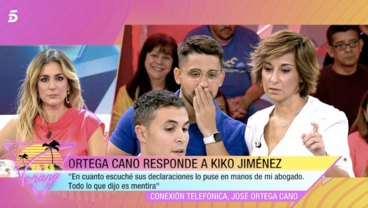 Kiko Jiménez soltando la información que más tarde Ortega Cano desmentiría |Foto: Telecinco