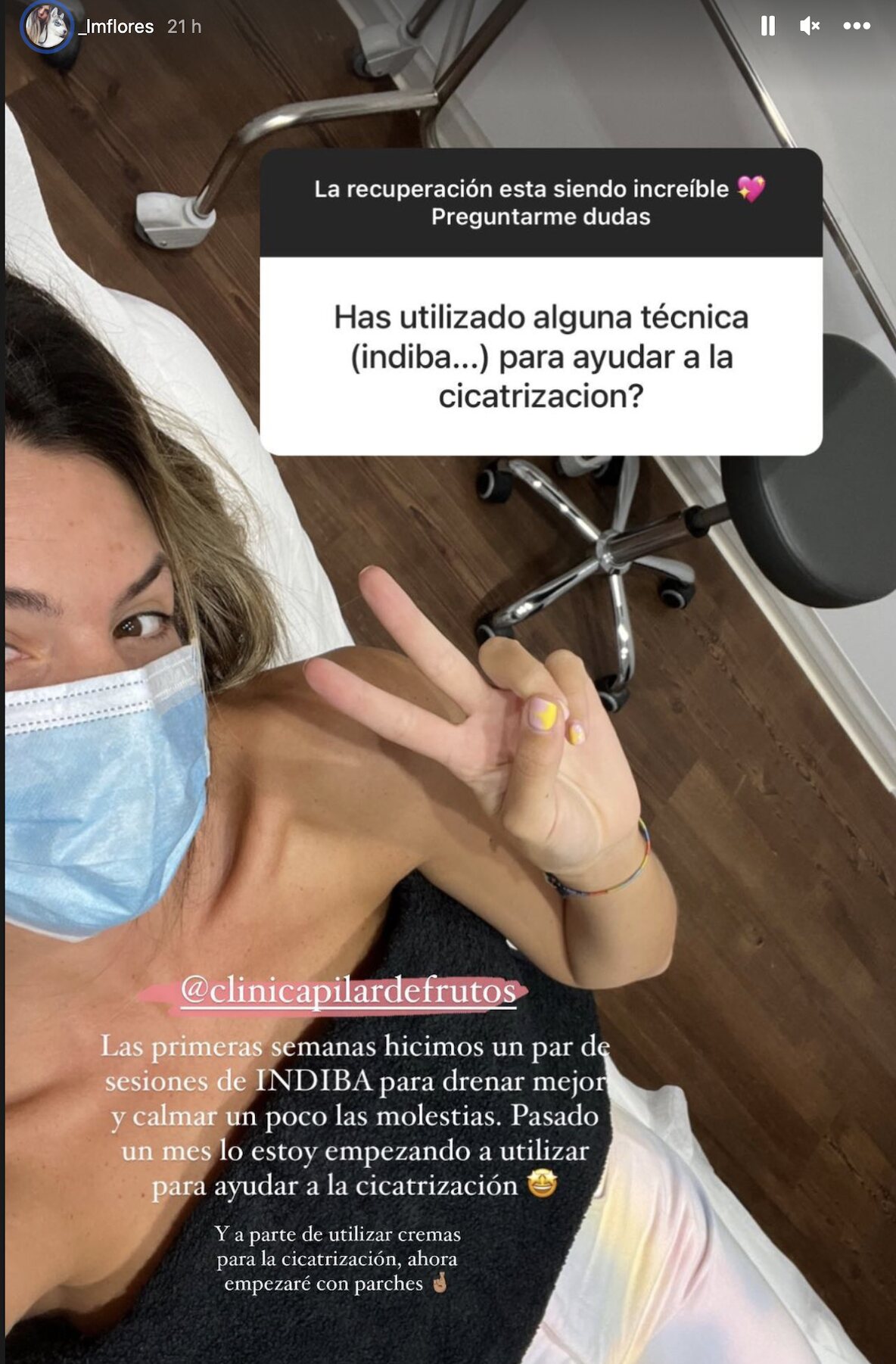 Laura Matamoros responde a algunas preguntas sobre su operación de pecho/ Foto: Instagram