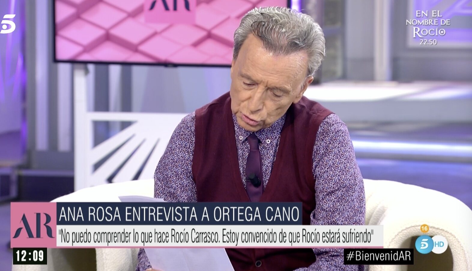 Ortega Cano fue con un comunicado preparado a 'El programa de Ana Rosa' | Foto: Telecinco.es