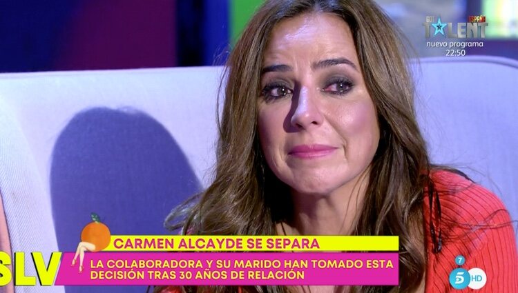 Carmen Alcayde no puede contener las lágrimas | Foto: telecinco.es