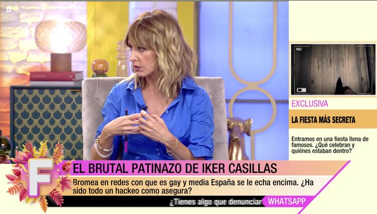 Emma García haciendo su alegato sobre la caducidad de la fama |Foto: Telecinco