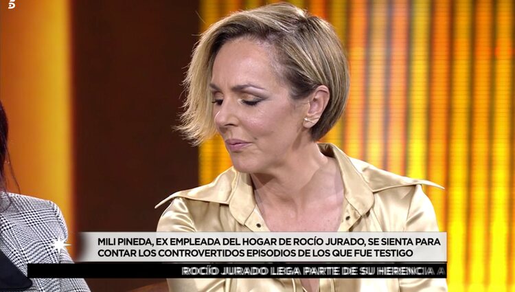 Rocío Carrasco escuchando a Mili Pineda corroborar su versión |Foto: Telecinco