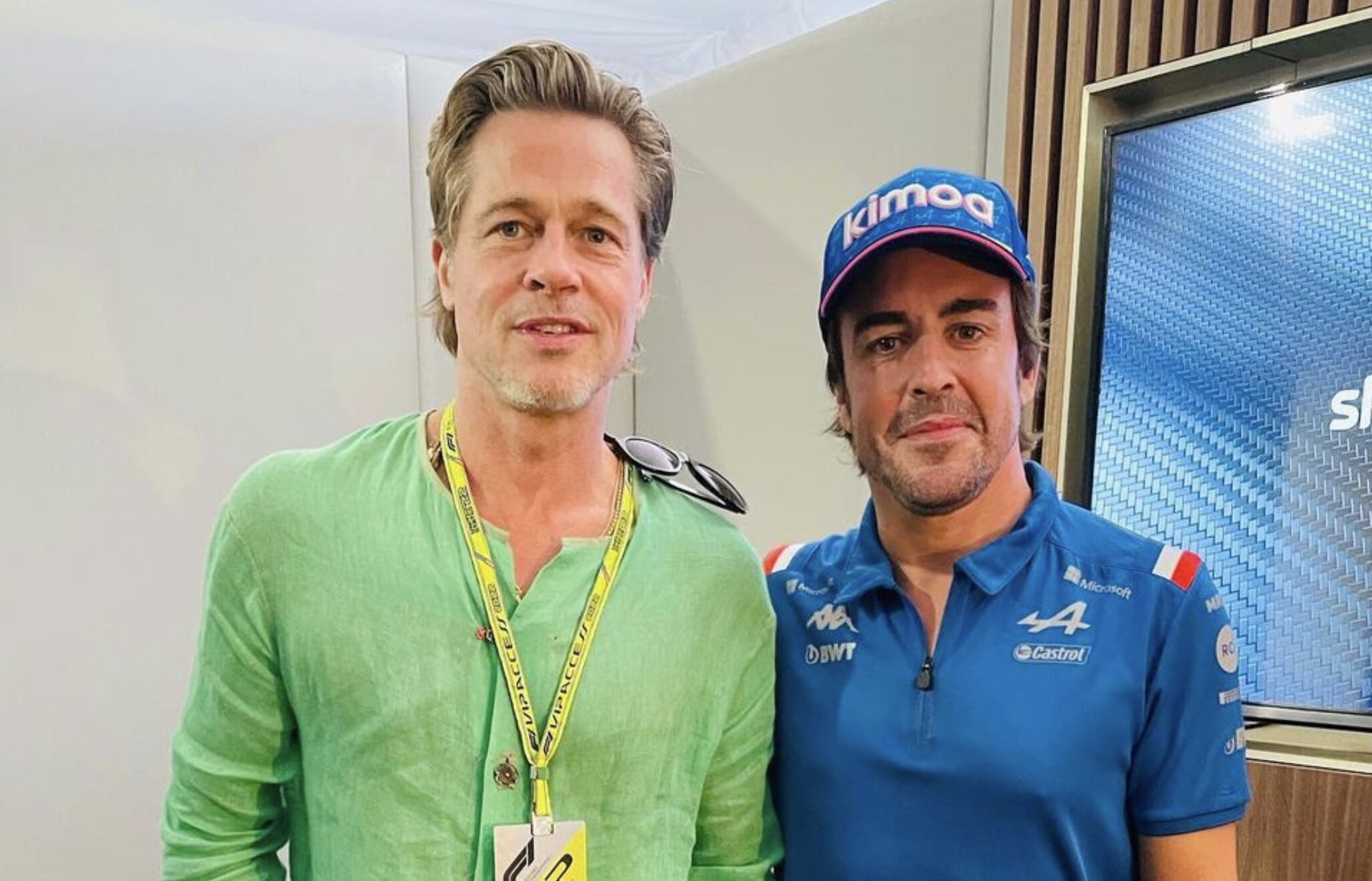 Brad Pitt y Fernando Alonso/ Foto: Instagram