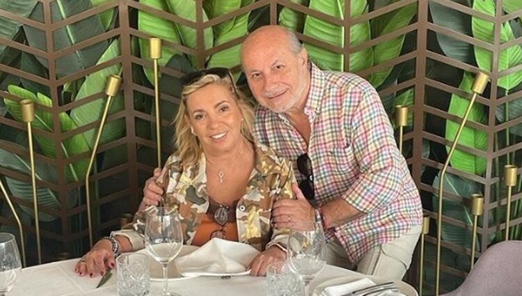 Carmen Borrego con su marido celebrando su cumpleaños/ Foto: Instagram