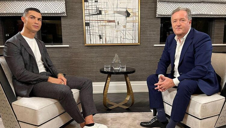 Cristiano Ronaldo y Piers Morgan durante su entrevista | Instagram Piers Morgan