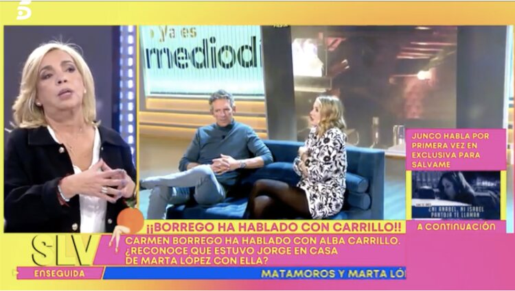 Carmen Borrego transmite lo que Alba Carrillo le había dicho |Foto: Telecinco 