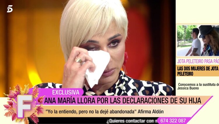 Ana María Aldón se derrumba/ Foto:Telecinco
