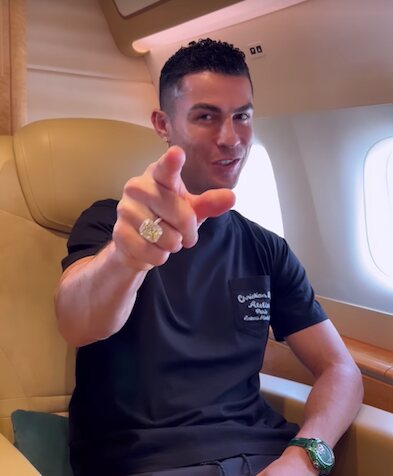 Cristiano Ronaldo en su avión privado/ Foto: Instagram