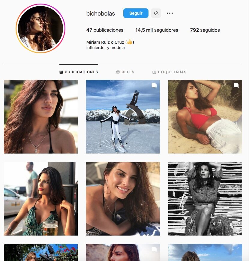 Perfil de Instagram de Miriam Ruíz, novia de Jota Peleteiro/ Foto: Instagram