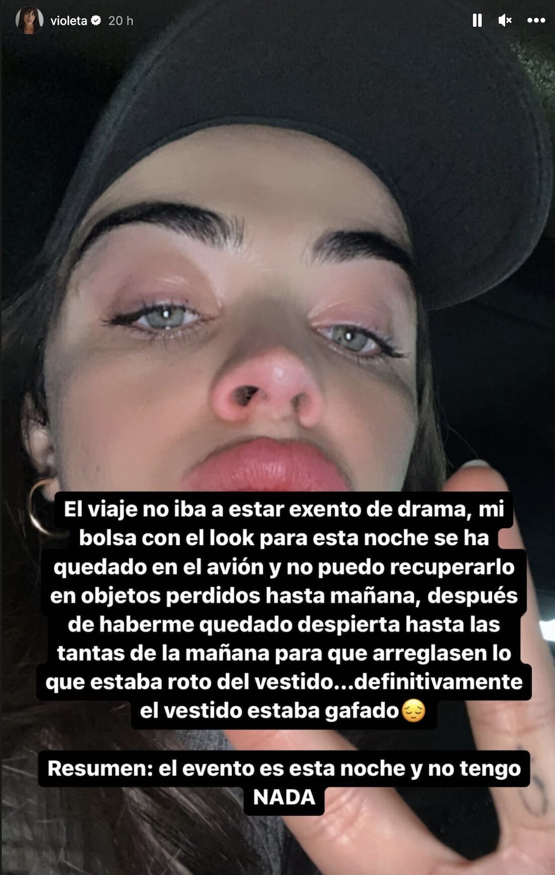 Violeta Mangriñán contando su drama/ Foto: Instagram