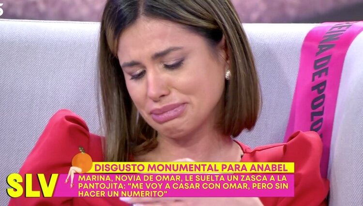 Marina llorando en 'Sálvame' | Foto: telecinco.es