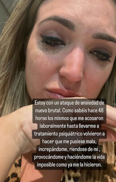Marta Riesco, desolada tras sufrir un ataque de ansiedad/ Foto: Instagram