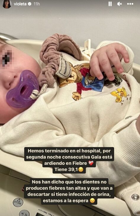 Gala, la hija de Violeta Mangriñán, en el hospital/ Foto: Instagram