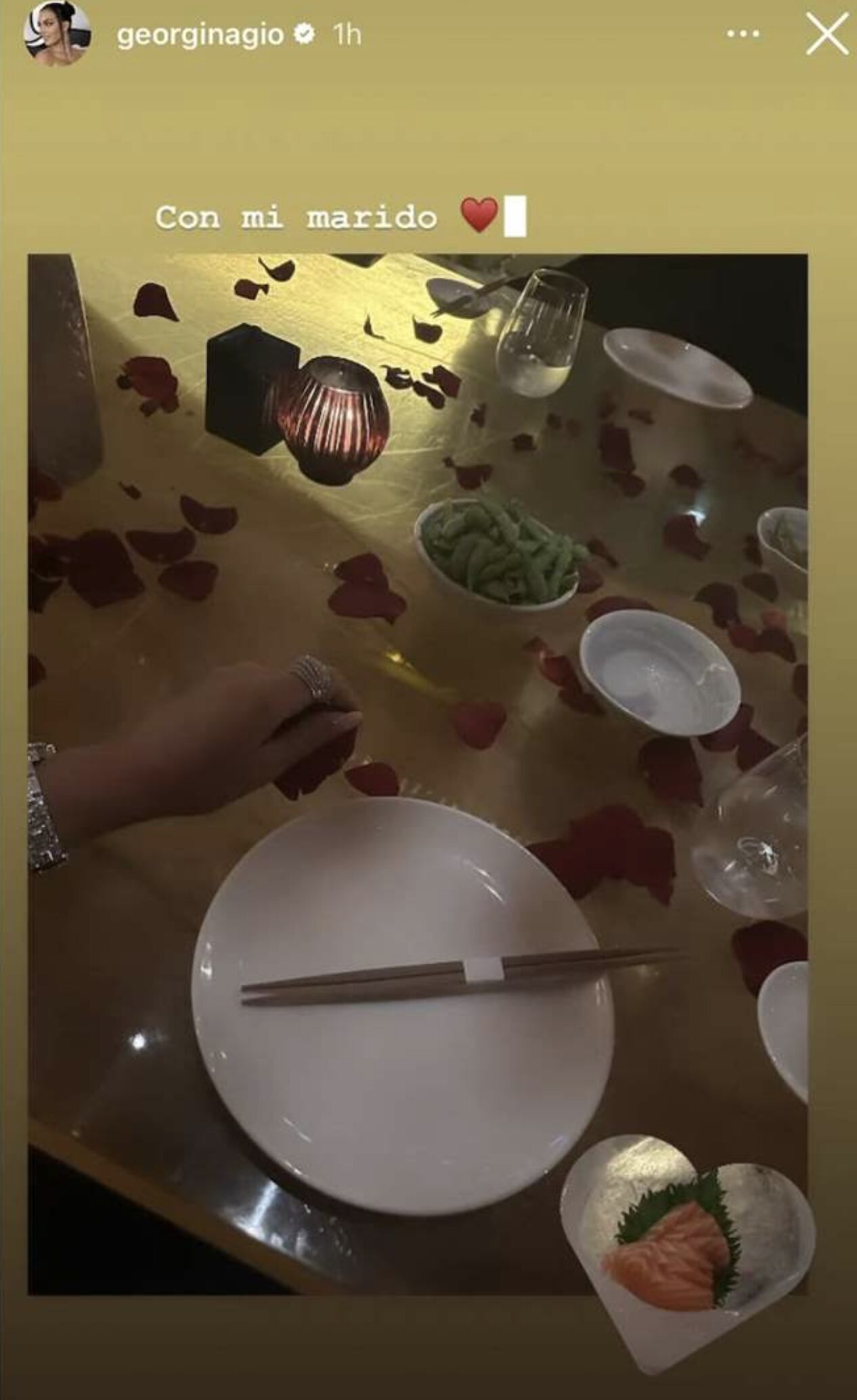 La cena romántica de Georgina Rodríguez y Cristiano Ronaldo/ Foto: Instagram