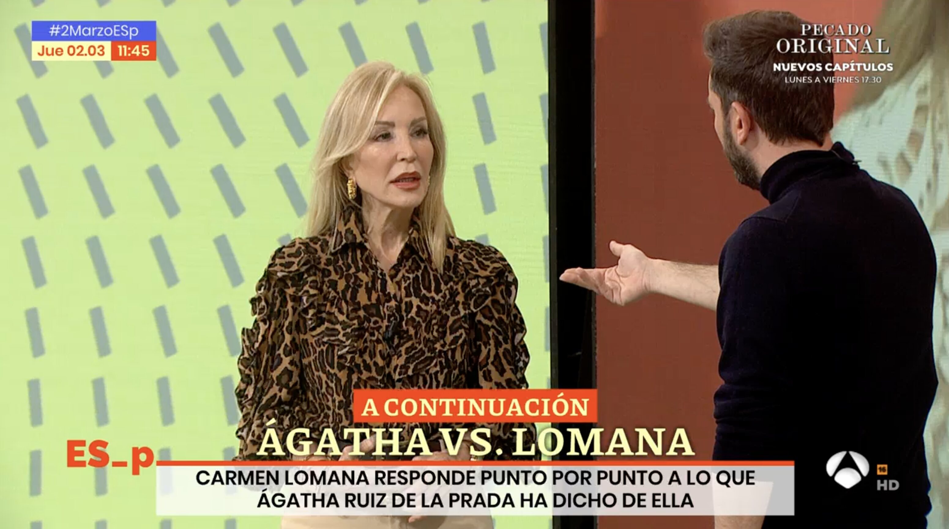 Carmen Lomana, desbordada por su polémica con Ágatha Ruiz de la Prada/ Foto: Antena 3