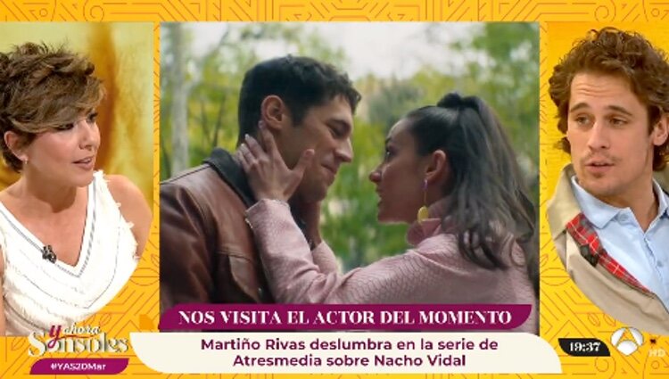 Sonsoles Ónega entrevista a Martiño Rivas por su papel en la serie 'Nacho'/ Foto: Antena 3