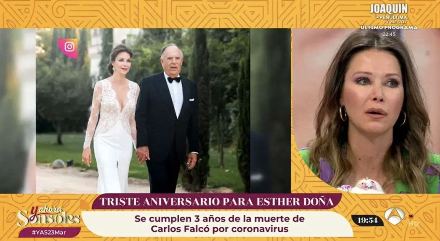 Esther Doña se emociona al recordar a Carlos Falcó en 'Y ahora Sonsoles'