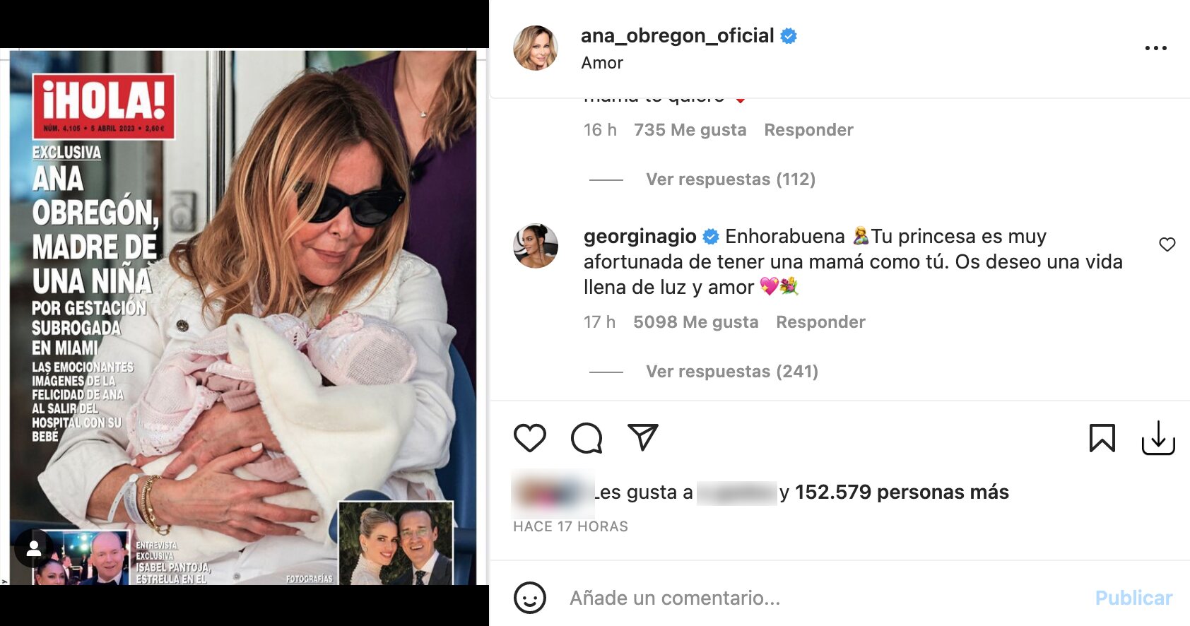 Las inesperadas palabras de Georgina Rodríguez a Ana Obregón | Foto: Instagram