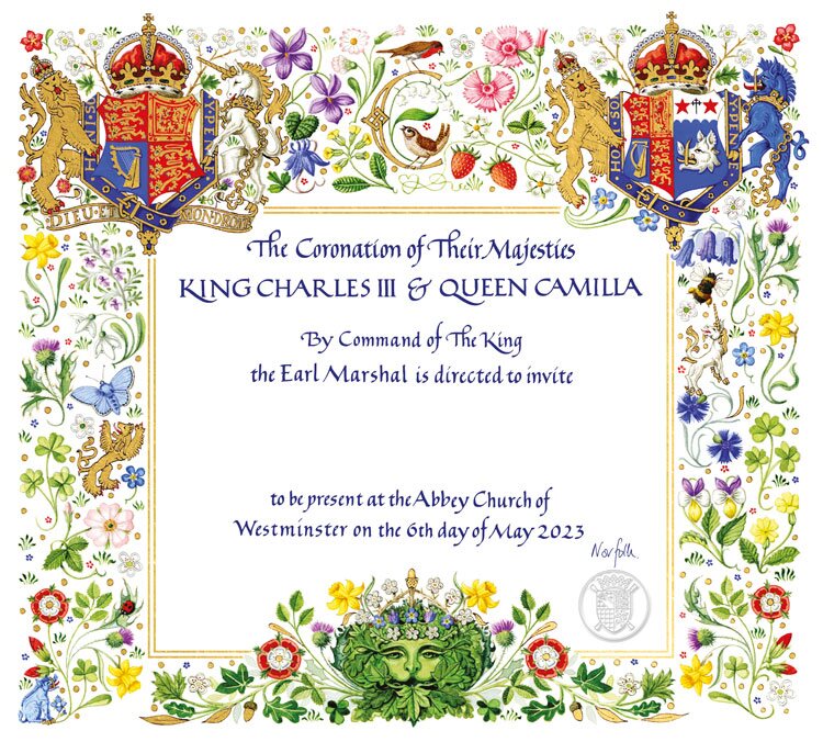 La invitación para la coronación de Carlos III