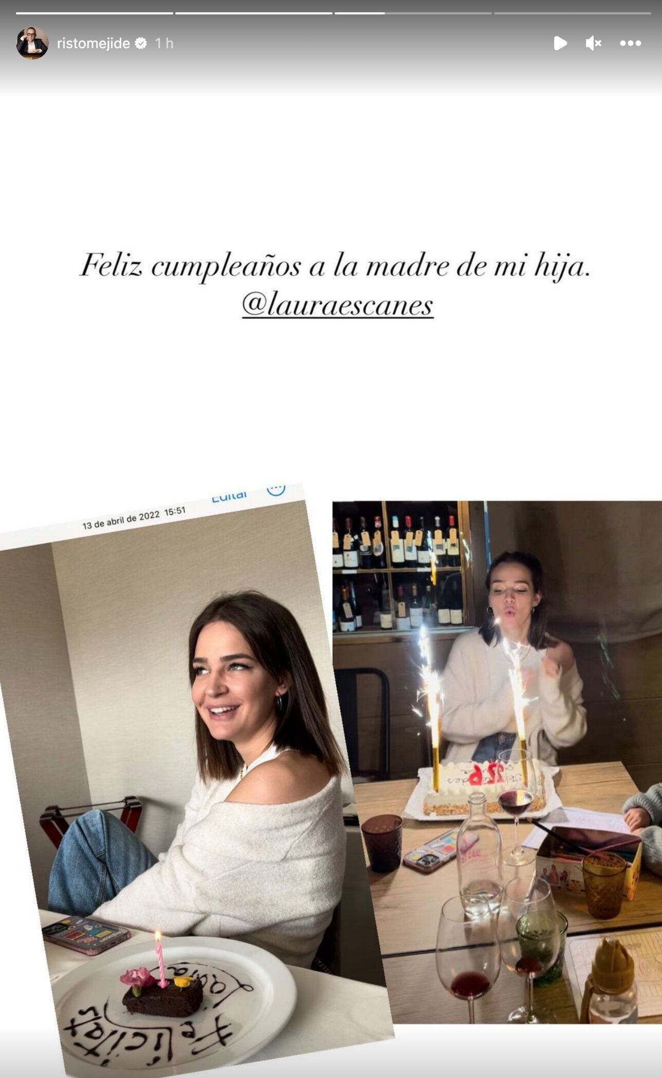 La felicitación de Risto a Laura Escanes en su 27 cumpleaños | Foto: Instagram