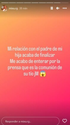Michu anuncia su ruptura con José Fernando por redes sociales / Foto: Instagram