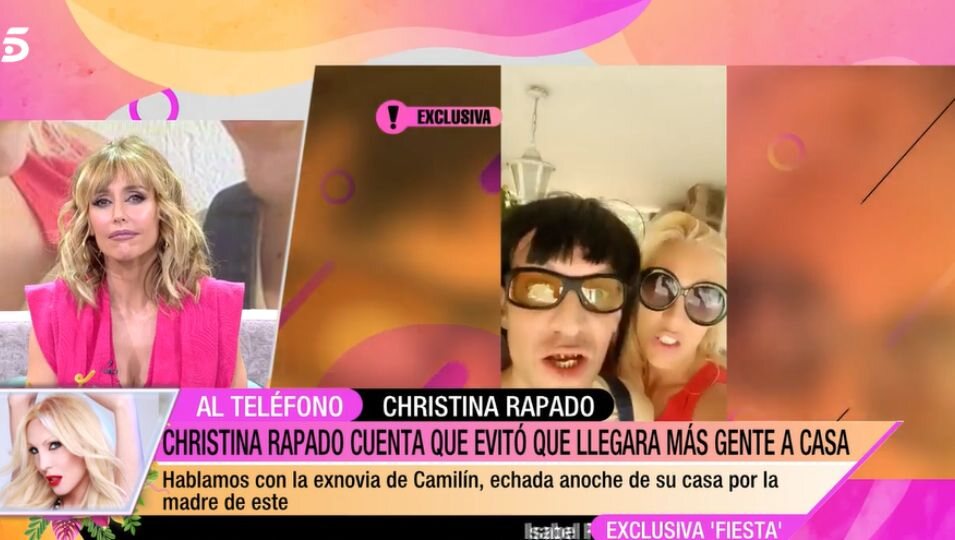 Christina Rapado entra por teléfono a 'Fiesta' para explicar su versión/ Foto: Telecinco
