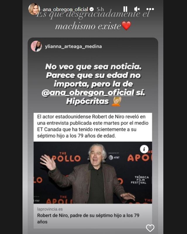 La historia que ha compartido Ana Obregón sobre Robert de Niro/ Foto: Instagram