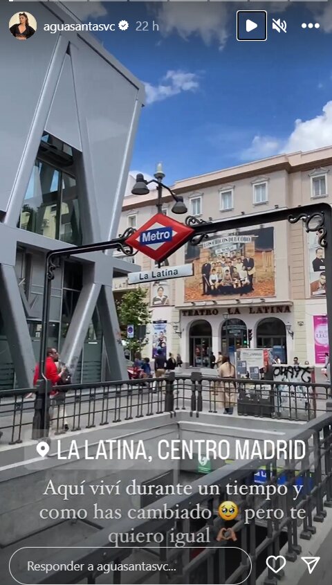 Aguasantas y su chico en Madrid visitando lugares importantes para ella/ Foto: Instagram