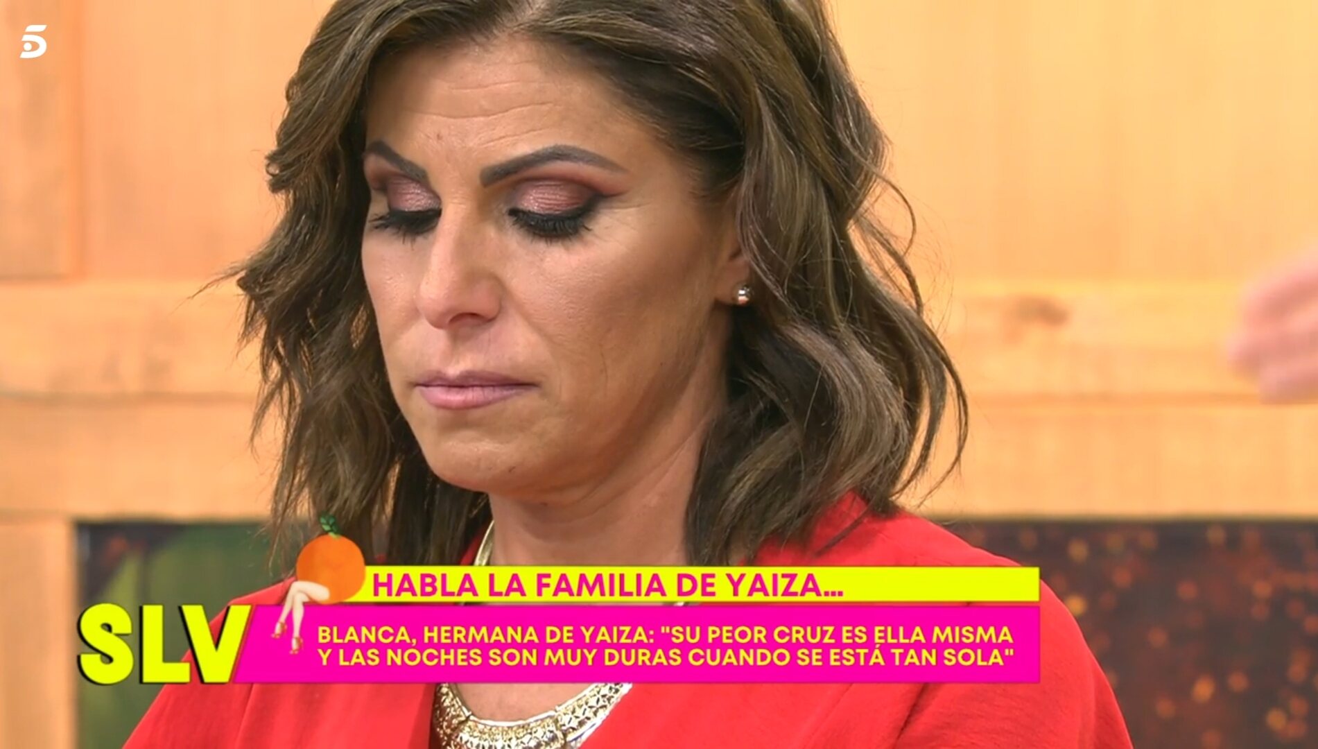 Yaiza se emociona en 'Sálvame' / Foto: Telecinco.es