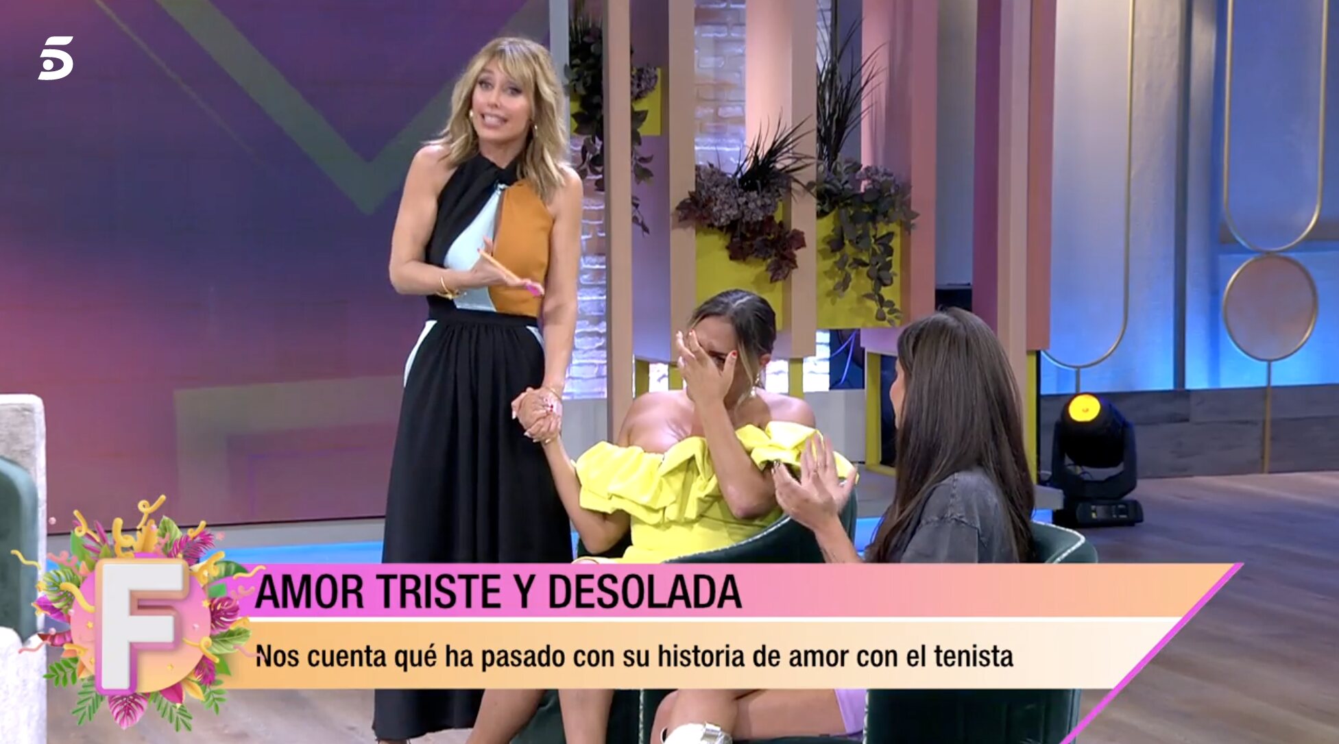 Amor Romeira se rompe en el plató de 'Fiesta' | Foto: Telecinco.es