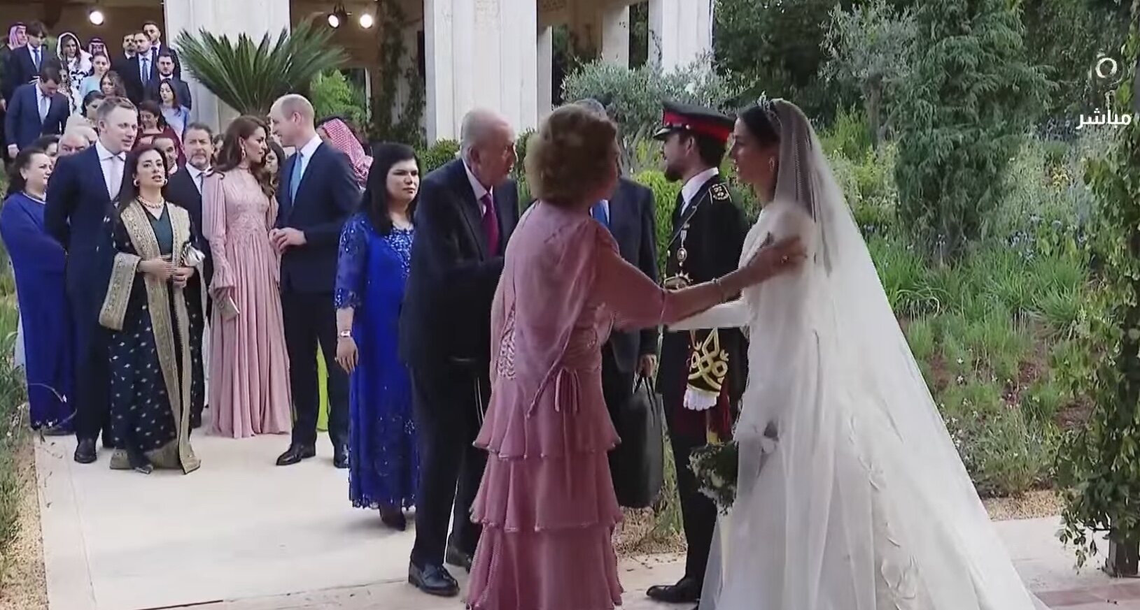 Los Reyes Juan Carlos y Sofía felicitan a Hussein y Rajwa de Jordania