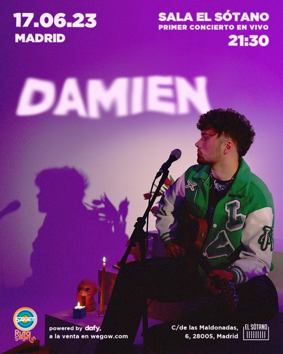 Damien está haciendo promoción de su primer concierto en Madrid | Foto: Instagram